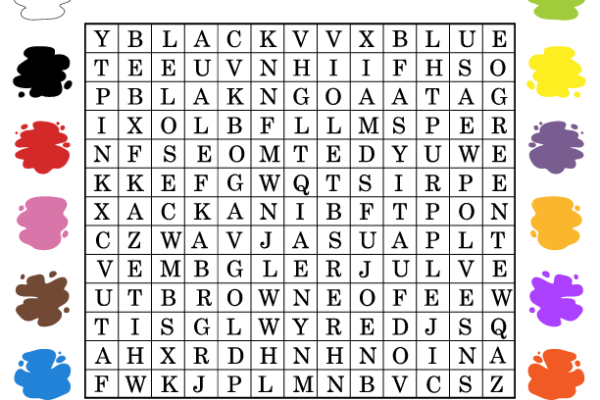 Colors Word Search puzzle