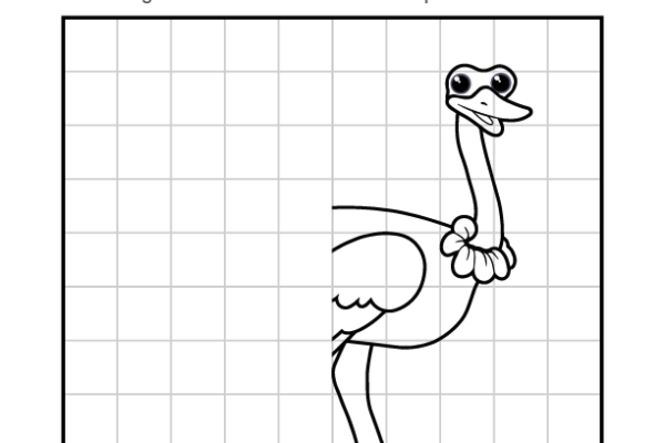 Complete the picture Ostrich worksheet
