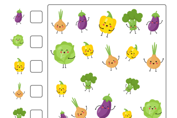 Counting Vegetables Worksheet