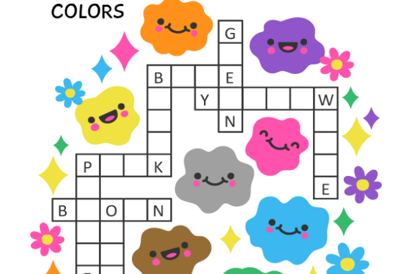 Crossword Puzzle Colors Worksheet