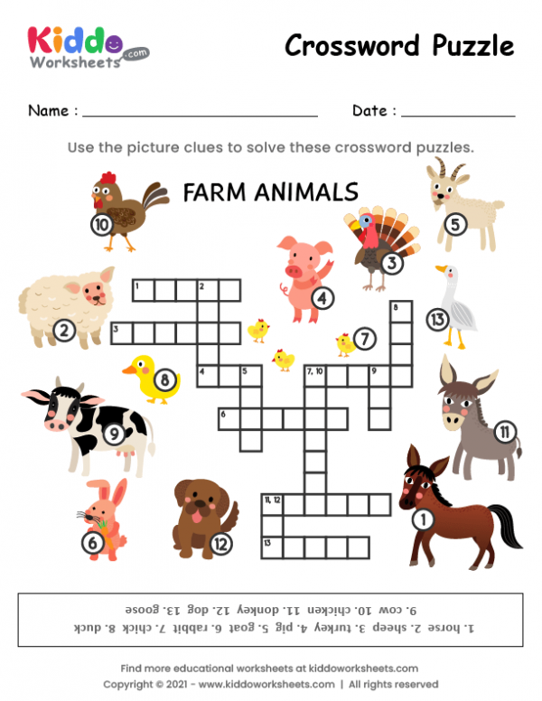 Free Printable Puzzle Farm Animals Worksheet - kiddoworksheets