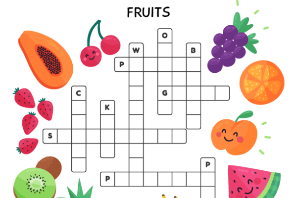 Crossword Puzzle Fruits Worksheet
