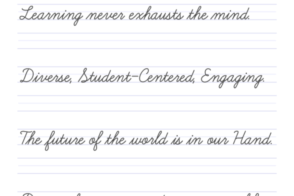 Cursive Handwriting Practice Worksheet 2