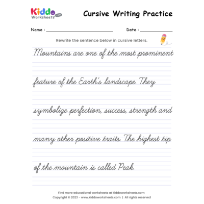 Cursive Writing Worksheet 11