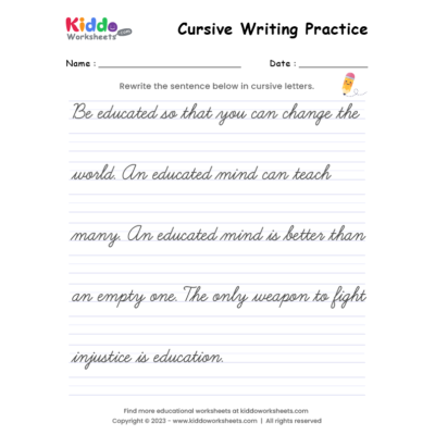 Cursive Writing Worksheet 2