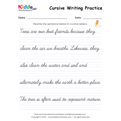 Cursive Writing Worksheet 4