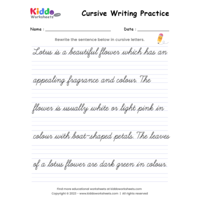Cursive Writing Worksheet 5