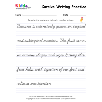 Cursive Writing Worksheet 6