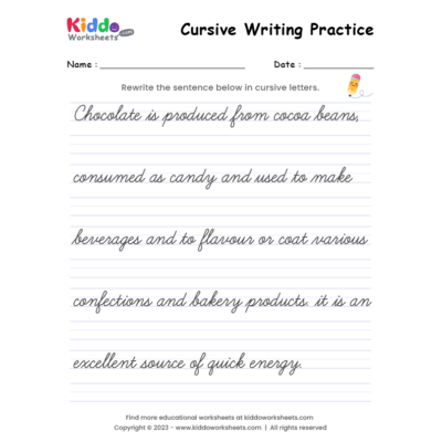 Cursive Writing Worksheet 7