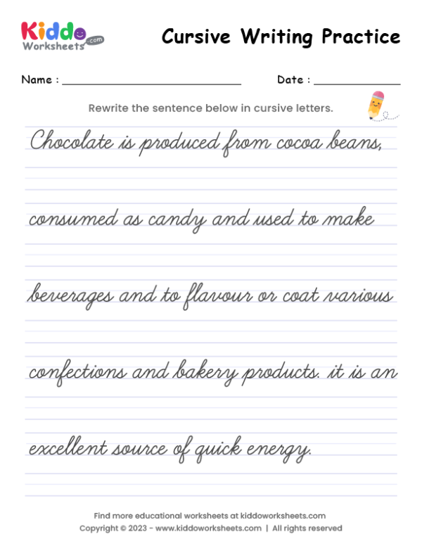 Handwriting Practice 7 - Image Worksheets - 85 - EngWorksheets