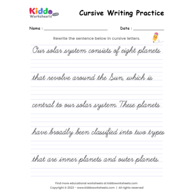 Cursive Writing Worksheet 9