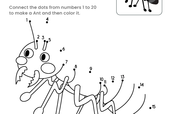 Dot to Dot Ant Worksheet