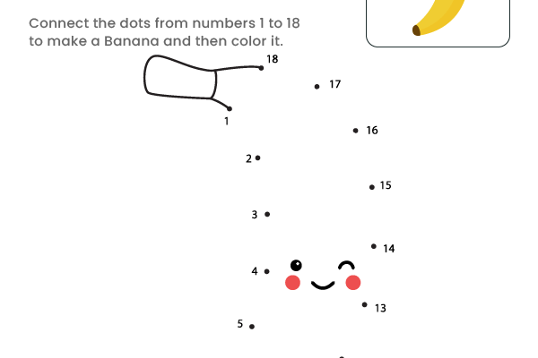 Dot to Dot Banana Worksheet