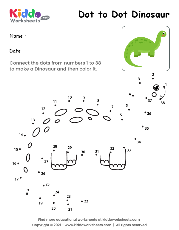Dot to Dot Dinosaur