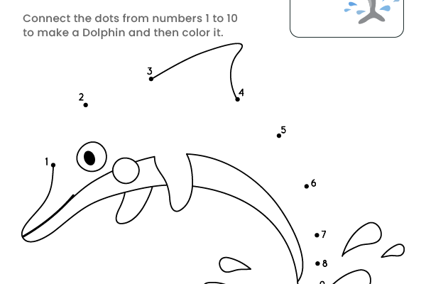 Dot to Dot Dolphin Worksheet