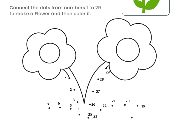 Dot to Dot Flower Worksheet