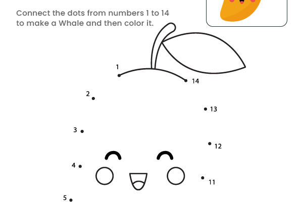 Dot to Dot Mango Worksheet