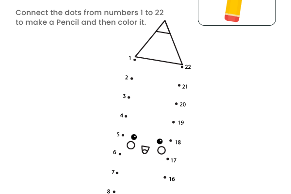Dot to Dot Pencil Worksheet