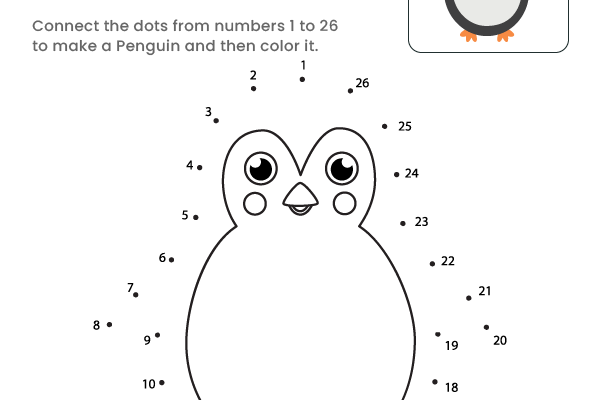 Dot to Dot Penguin Worksheet