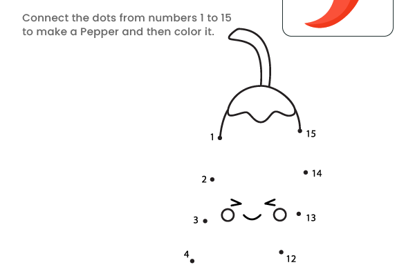 Dot to Dot Pepper Worksheet