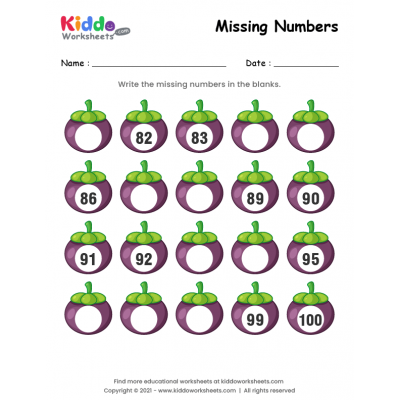 Eggplant Missing Numbers 81-100