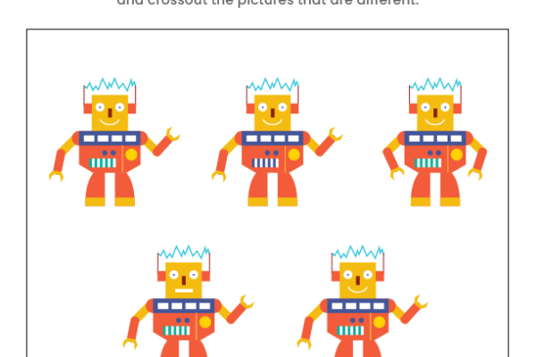 Find the same Robots Worksheet 2