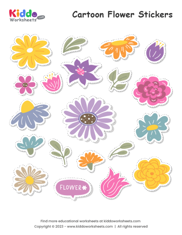 Free Printable Flowers Flashcards Worksheet - kiddoworksheets