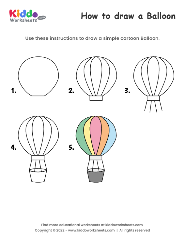 Learn to Draw a Hot Air Balloon in Six Steps  Learn To Draw