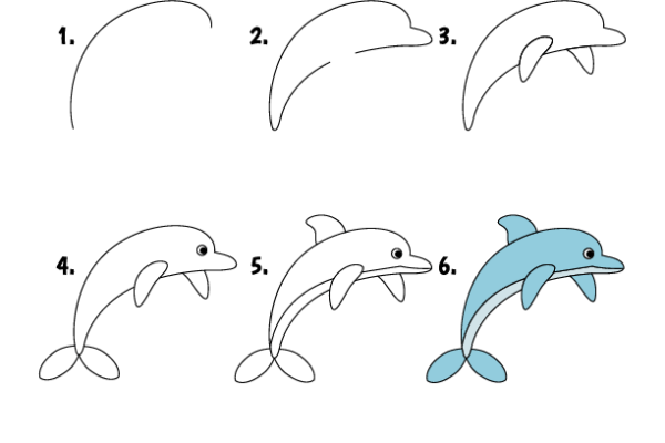 How to draw Dolphin worksheet