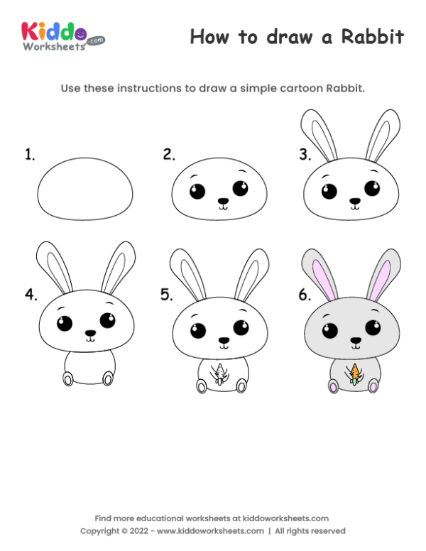 rabbit drawing easy – Colour Sonic-nextbuild.com.vn
