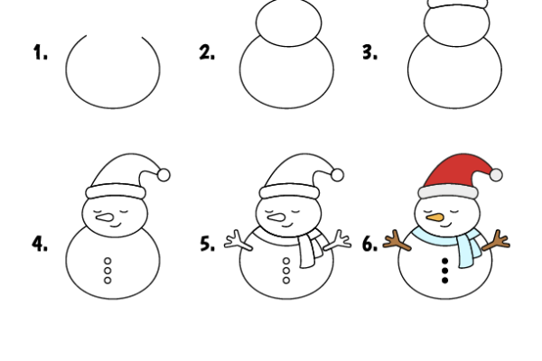 How to draw Snowman worksheet