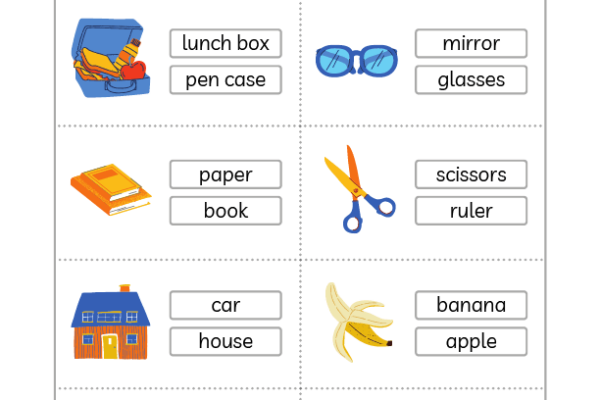 Identifying Objects Words Worksheet