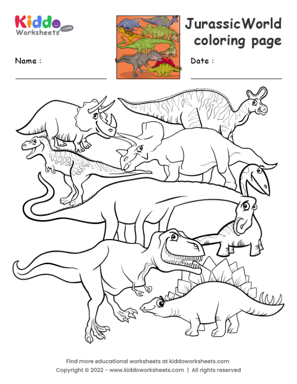 jurassic park coloring pages to print free