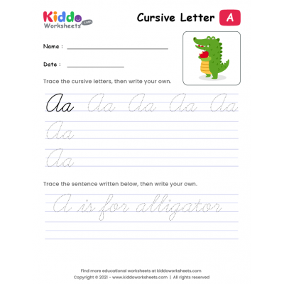Cursive Writing Letter A