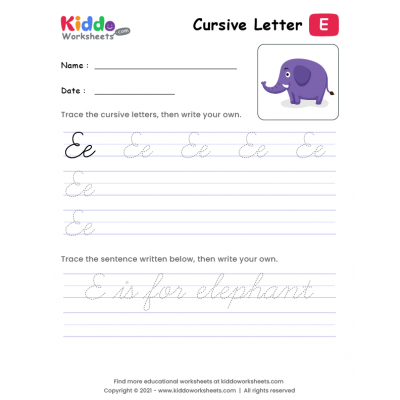Cursive Writing Letter E