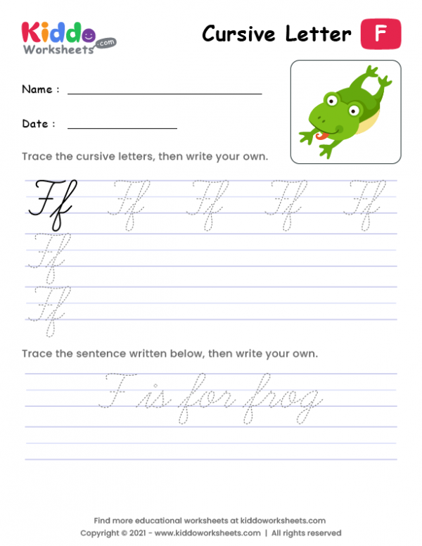 Cursive Writing Letter F