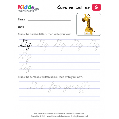 Cursive Writing Letter G
