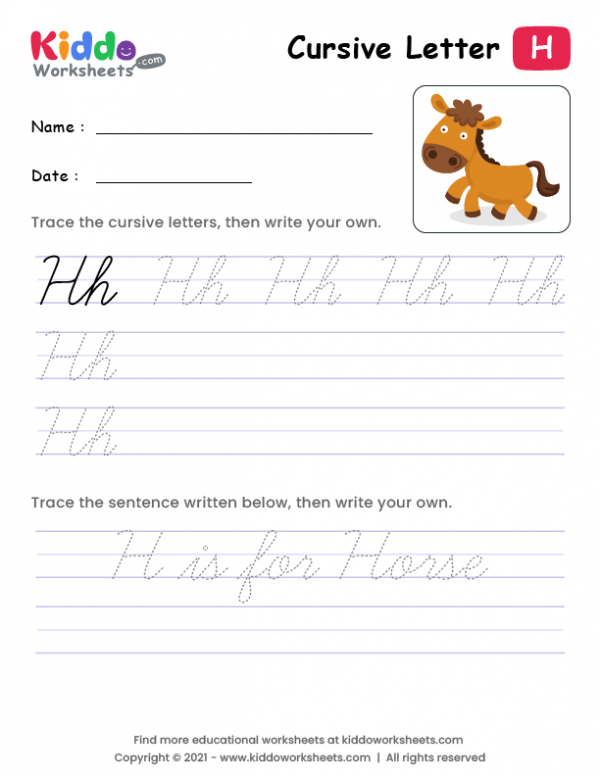 Cursive Writing Letter H