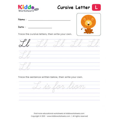 Cursive Writing Letter L