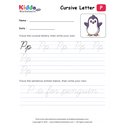 Cursive Writing Letter P