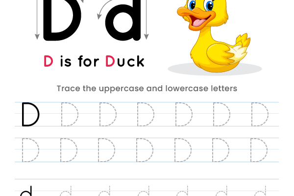 Letter Tracing Alphabet D Worksheet