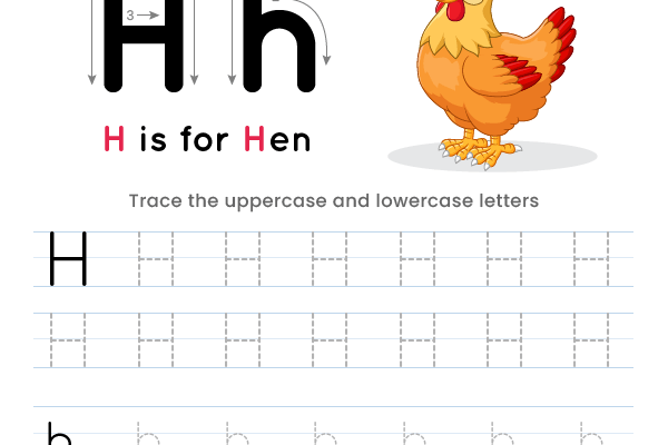 Letter Tracing Alphabet H Worksheet