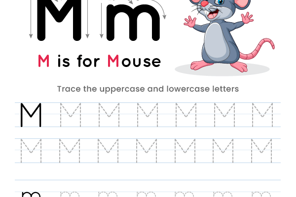 Letter Tracing Alphabet M Worksheet