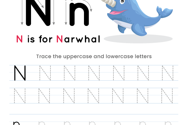 Letter Tracing Alphabet N Worksheet
