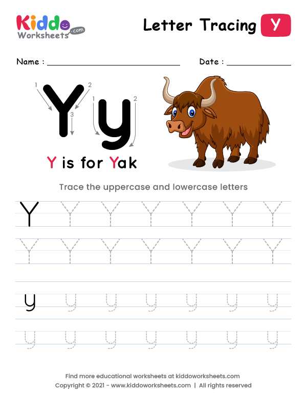 Tracing the Letter Y