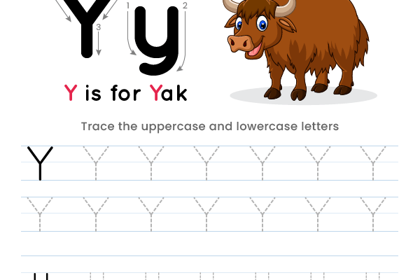 Letter Tracing Alphabet Y Worksheet