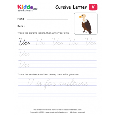 Cursive Writing Letter V