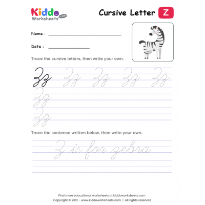 Cursive Writing Letter Z