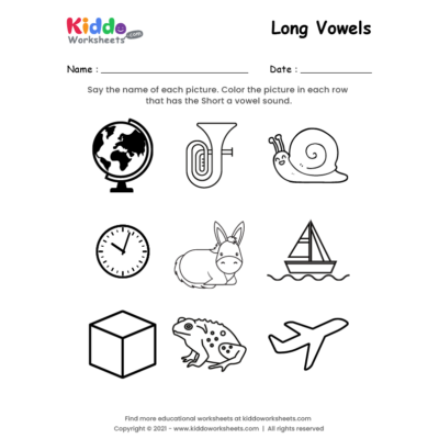 Long Vowels Worksheet 1