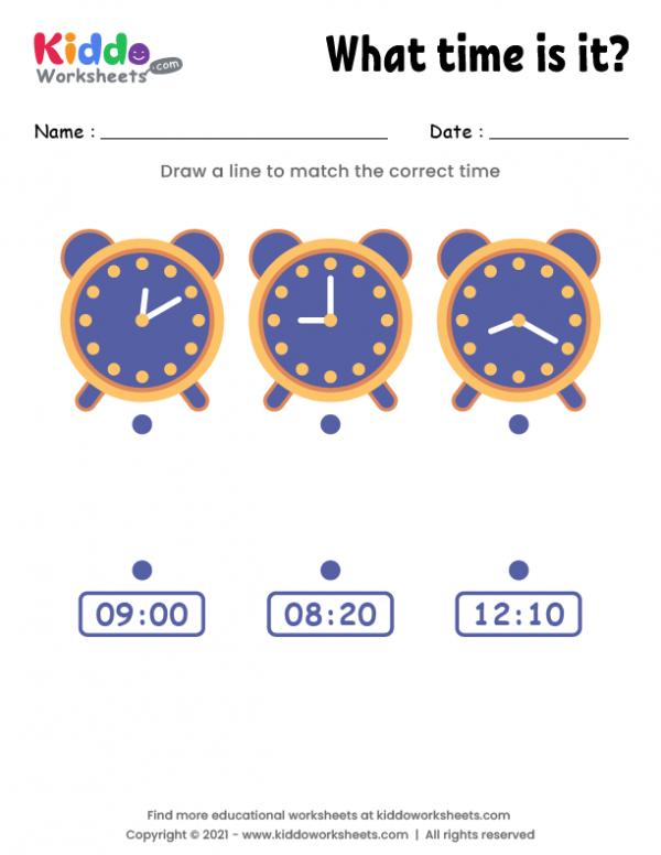 Match Clock Worksheet 8